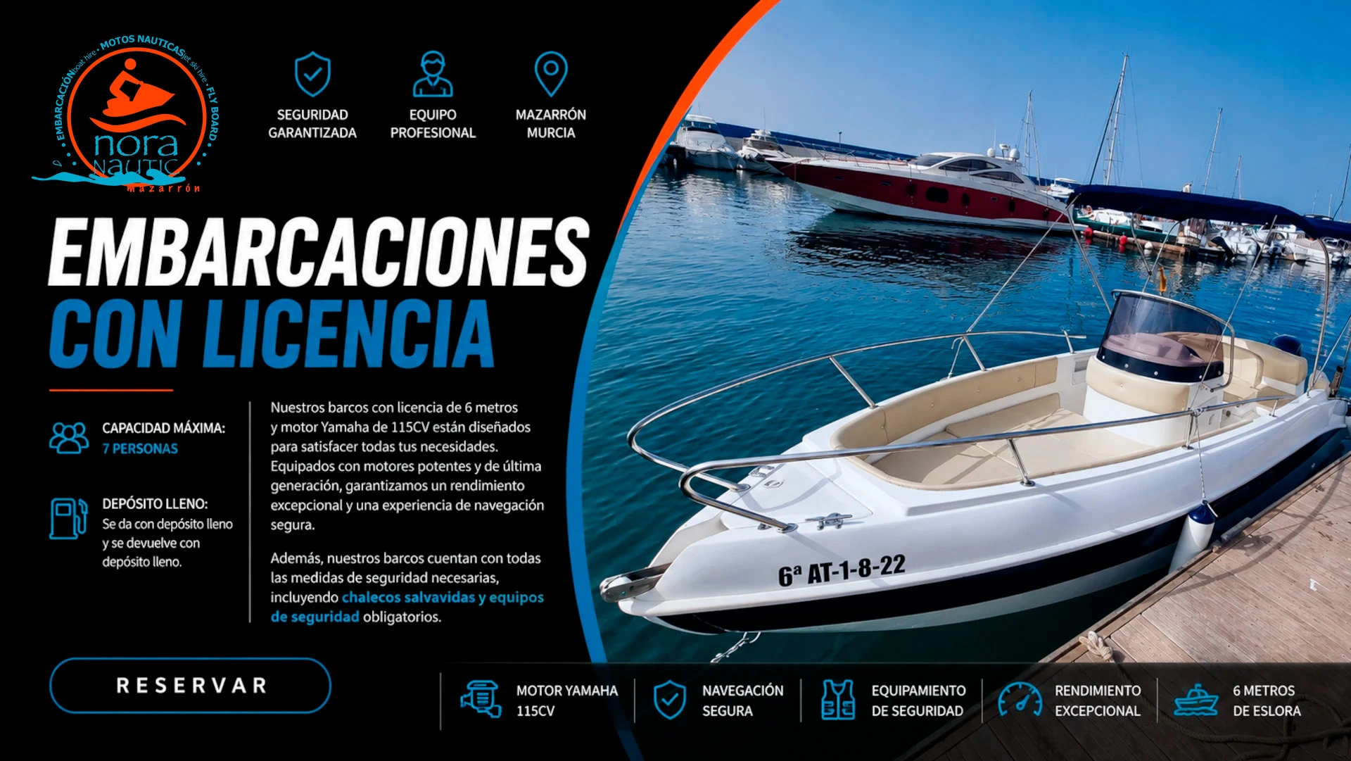 
            Barco con Licencia de 4 metros y 40 cv
    
